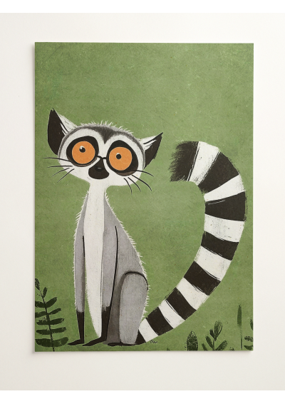 Детски Постер "Любопитното Лемурче"