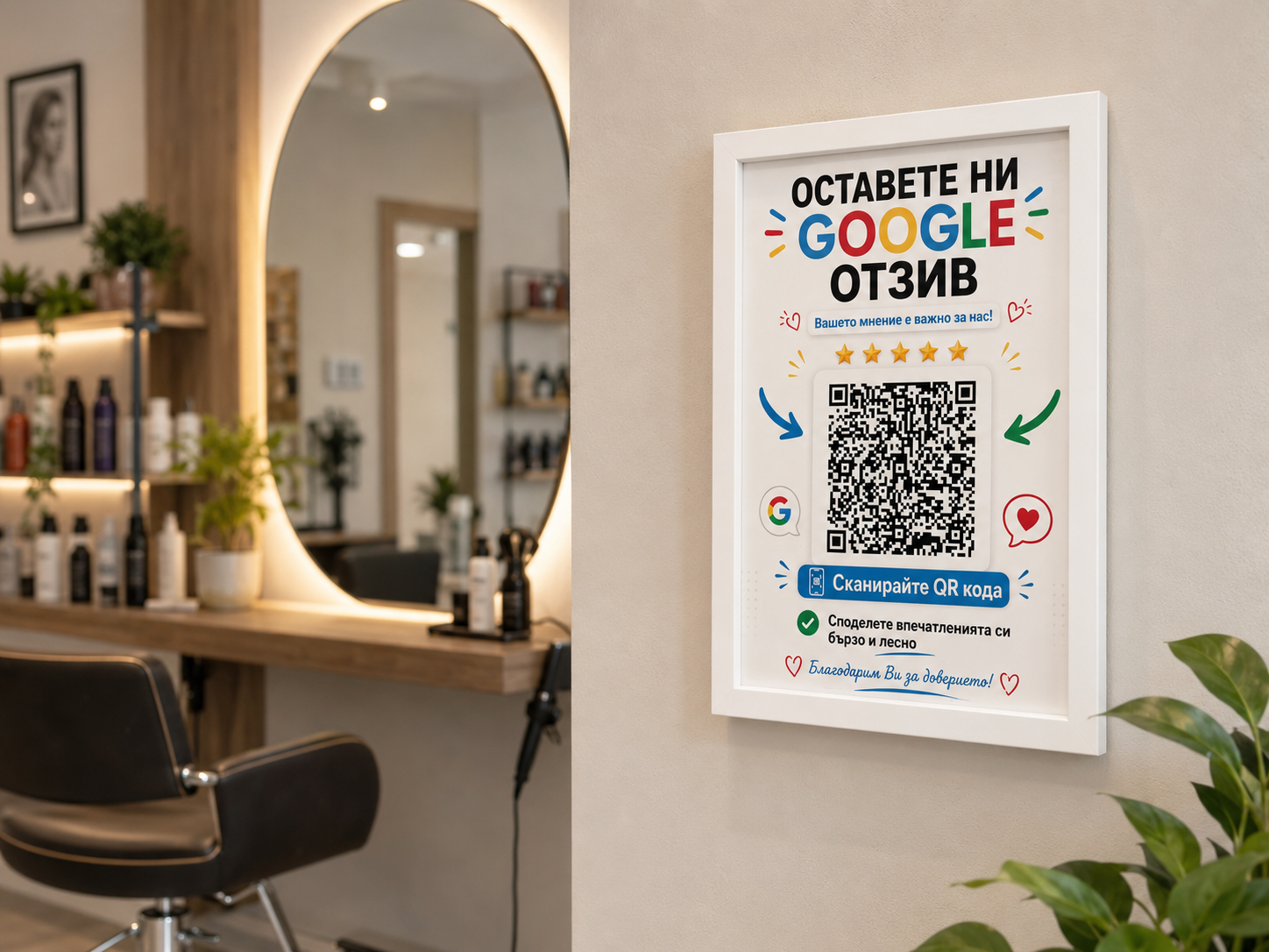Постер за Google отзиви A4 формат